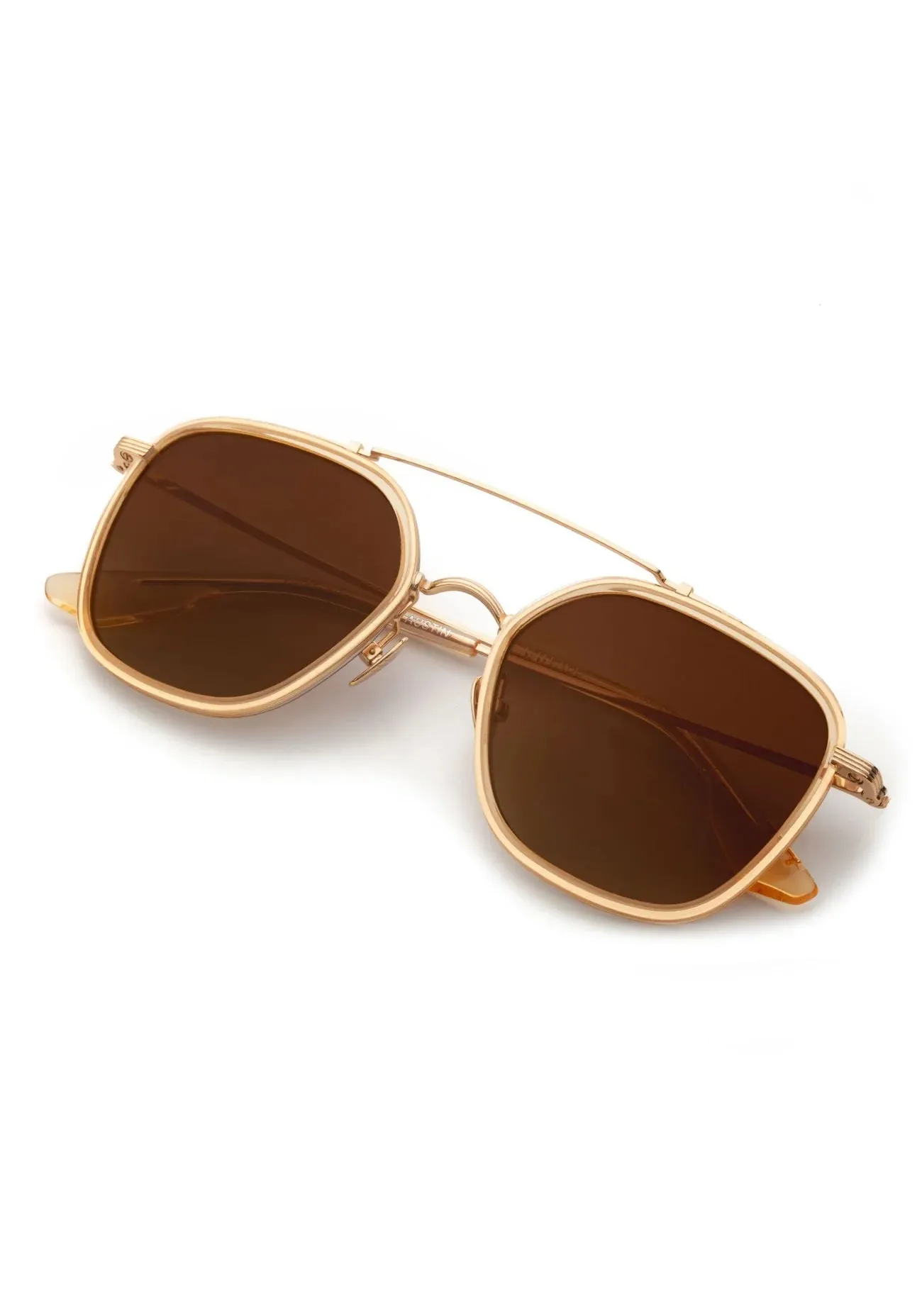 Austin Sunglasses ~ 18K Titanium   Champagne Polarized