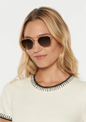 Austin Sunglasses ~ 18K Titanium   Champagne Polarized