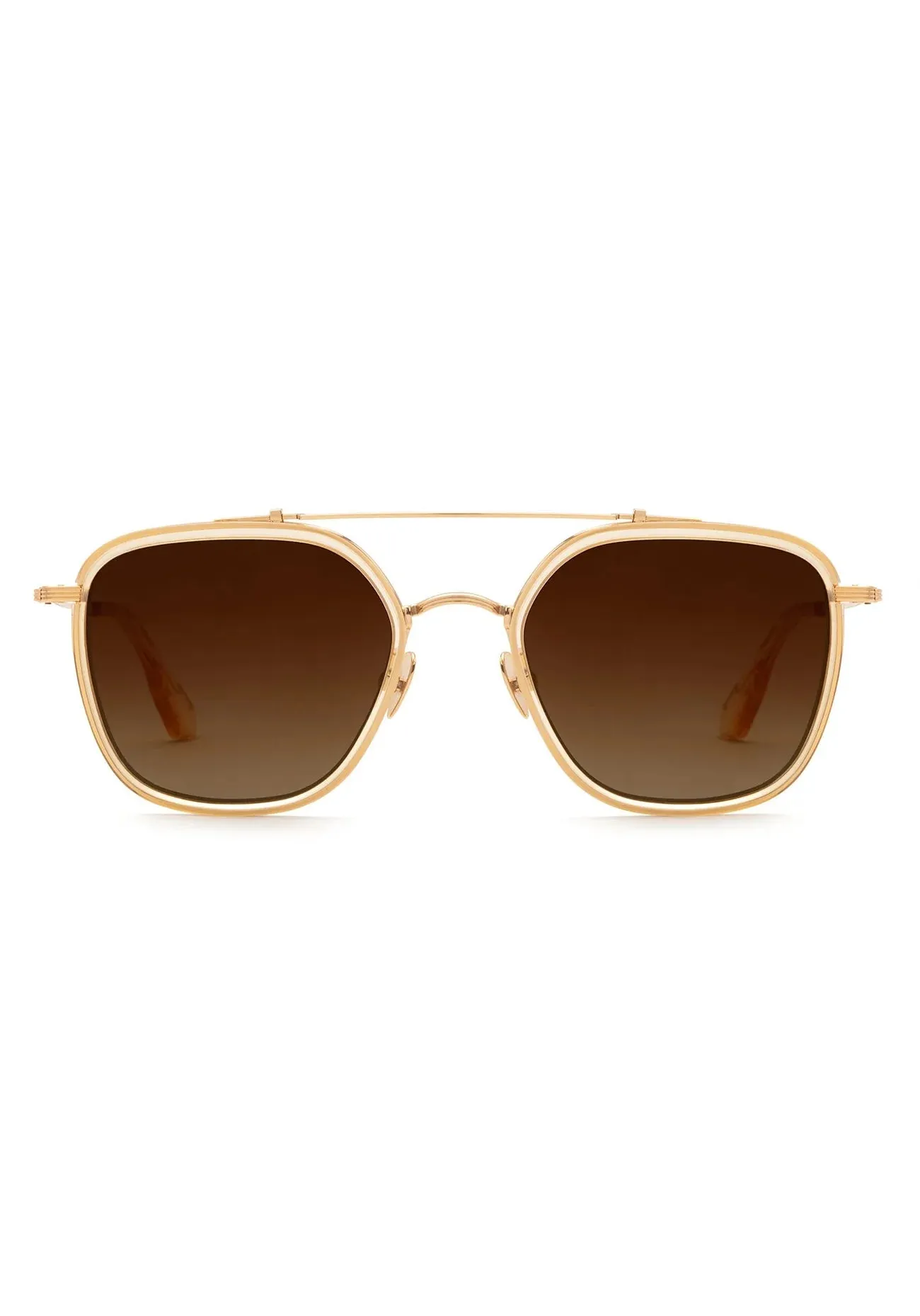 Austin Sunglasses ~ 18K Titanium   Champagne Polarized