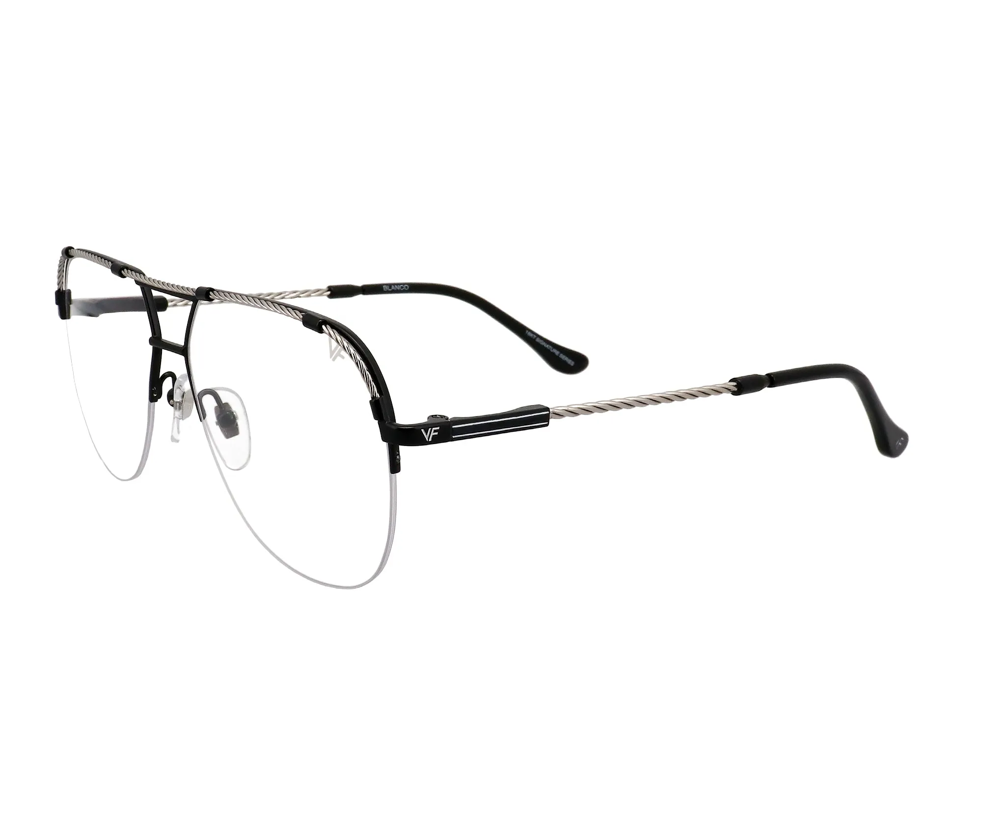 Blanco Half Rim 24KT Two-Tone Black / White Gold