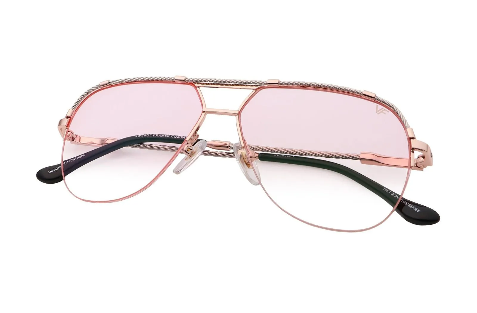 Blanco Half Rim 24KT Two-Tone Rose Gold