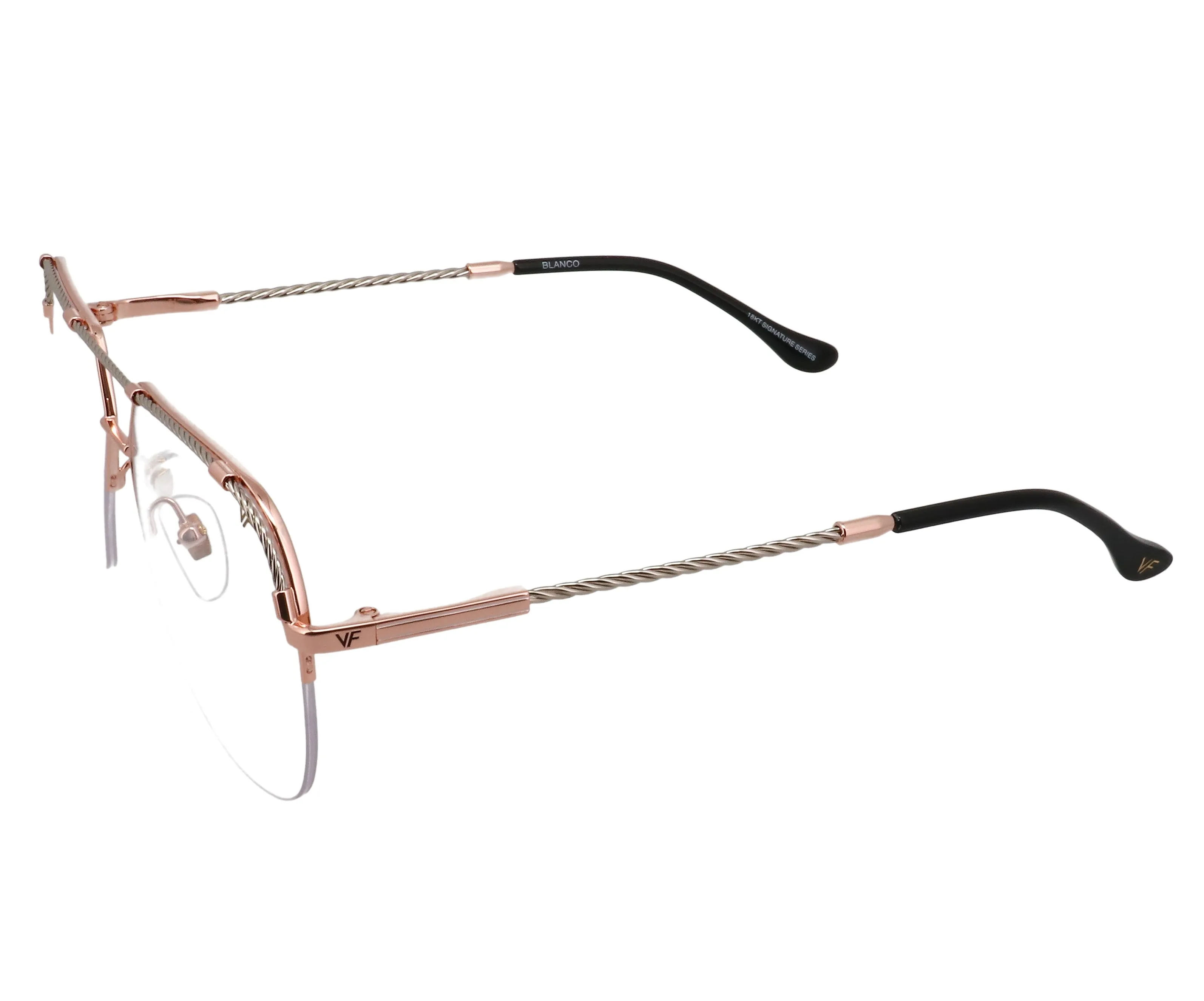Blanco Half Rim 24KT Two-Tone Rose Gold