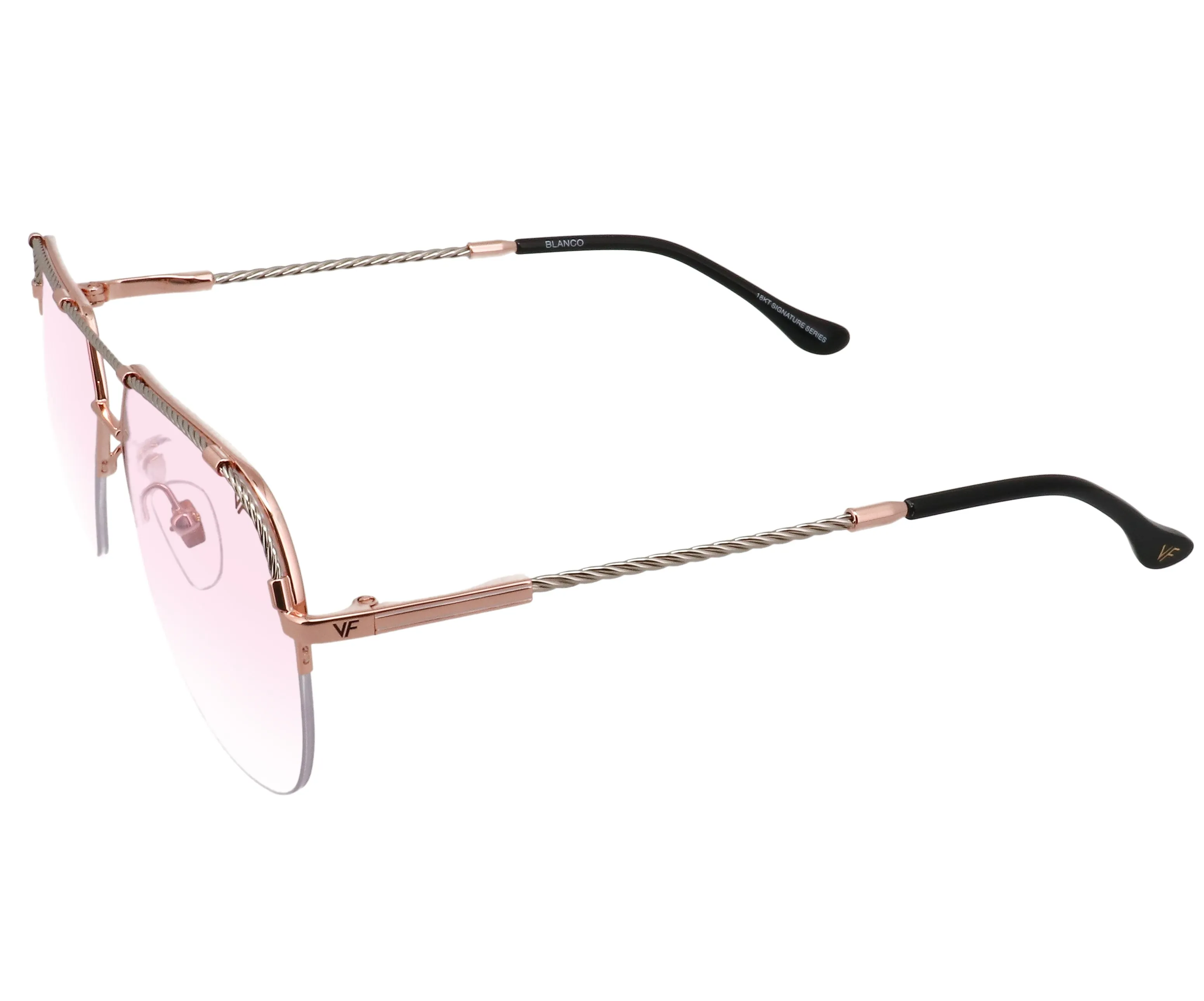 Blanco Half Rim 24KT Two-Tone Rose Gold