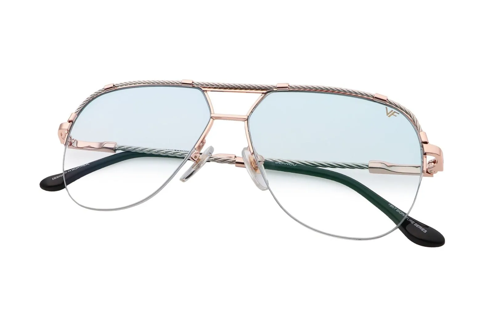 Blanco Half Rim 24KT Two-Tone Rose Gold