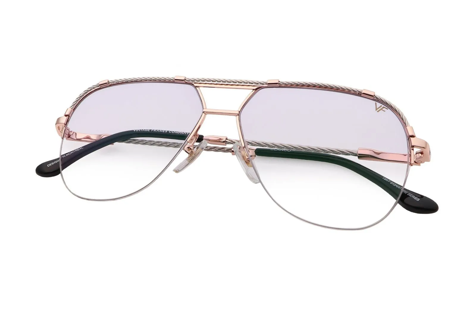 Blanco Half Rim 24KT Two-Tone Rose Gold
