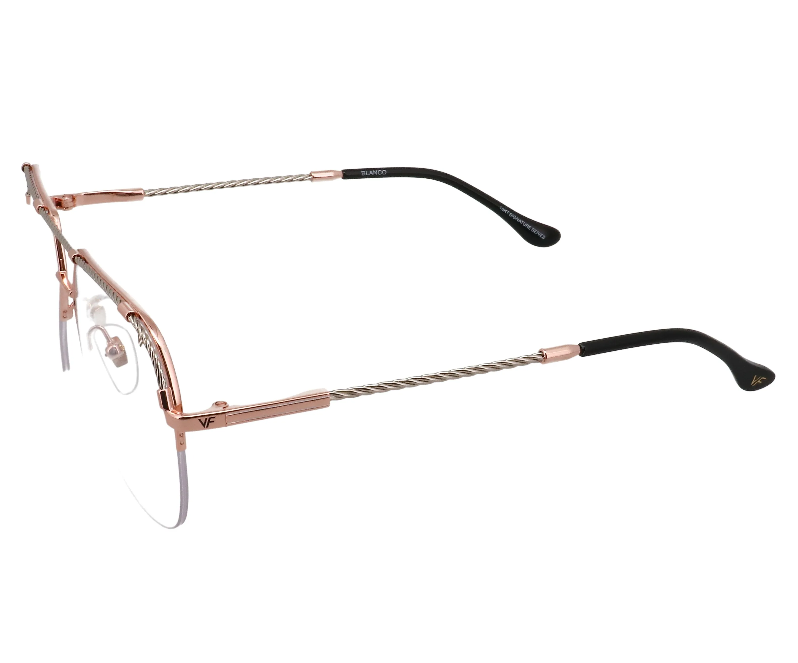 Blanco Half Rim 24KT Two-Tone Rose Gold