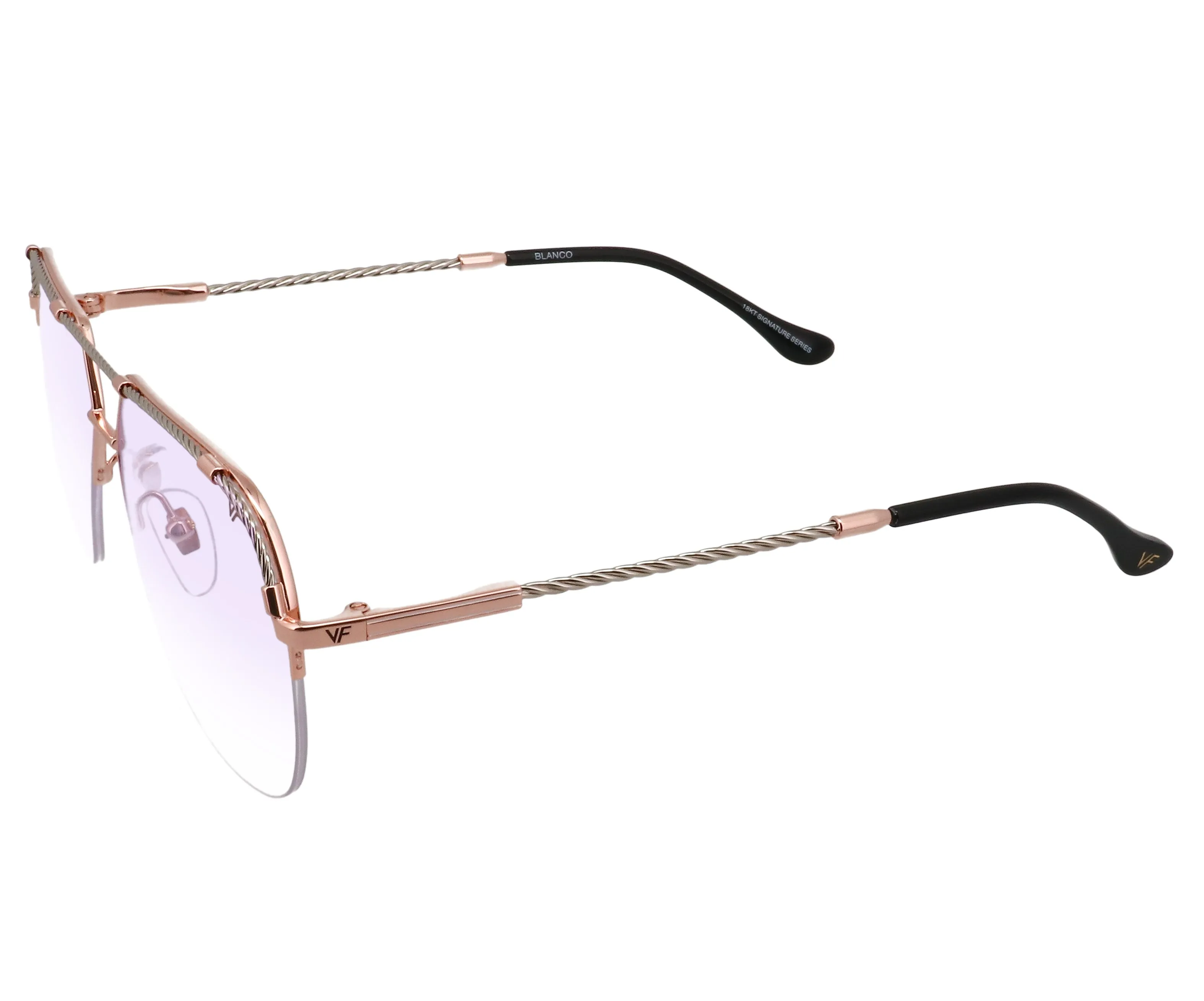 Blanco Half Rim 24KT Two-Tone Rose Gold