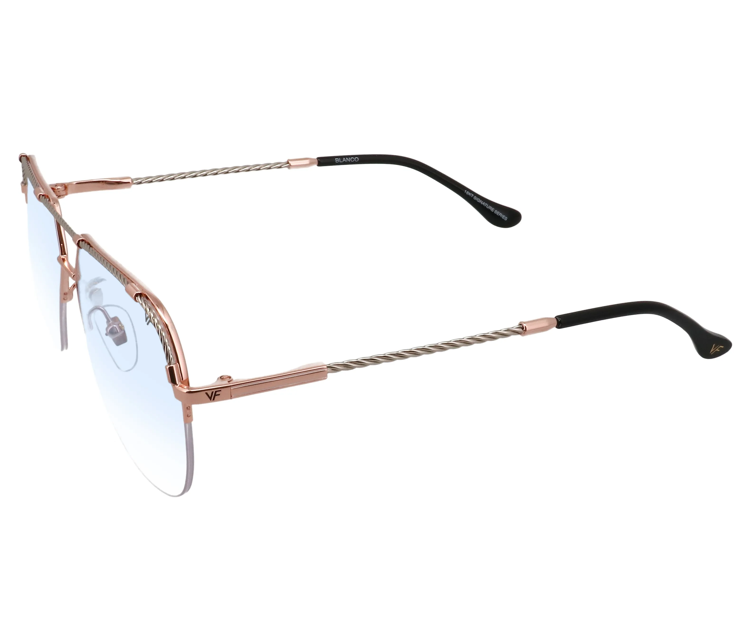Blanco Half Rim 24KT Two-Tone Rose Gold