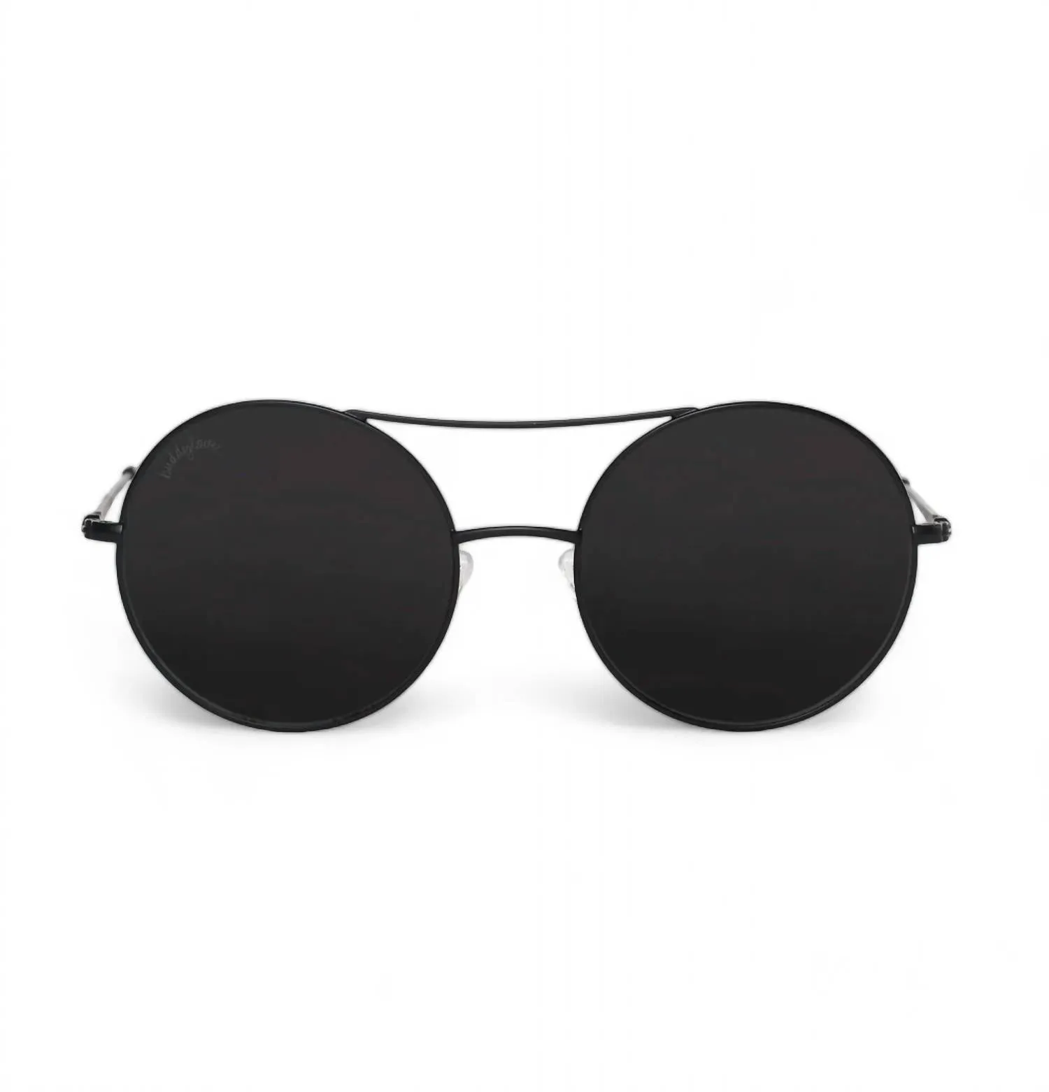 Capri Round Double Ridge Sunglasses In Black