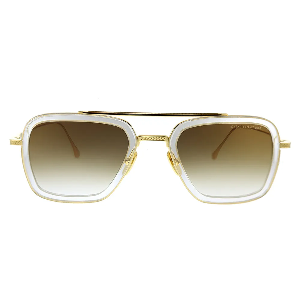 Dita Flight.006 DT 7806-L-CLR-GLD-52 Unisex Aviator Sunglasses