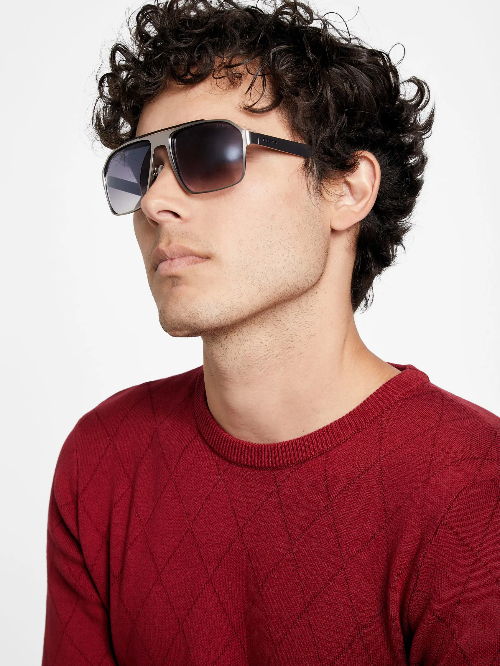 Flat Aviator Metal Sunglasses