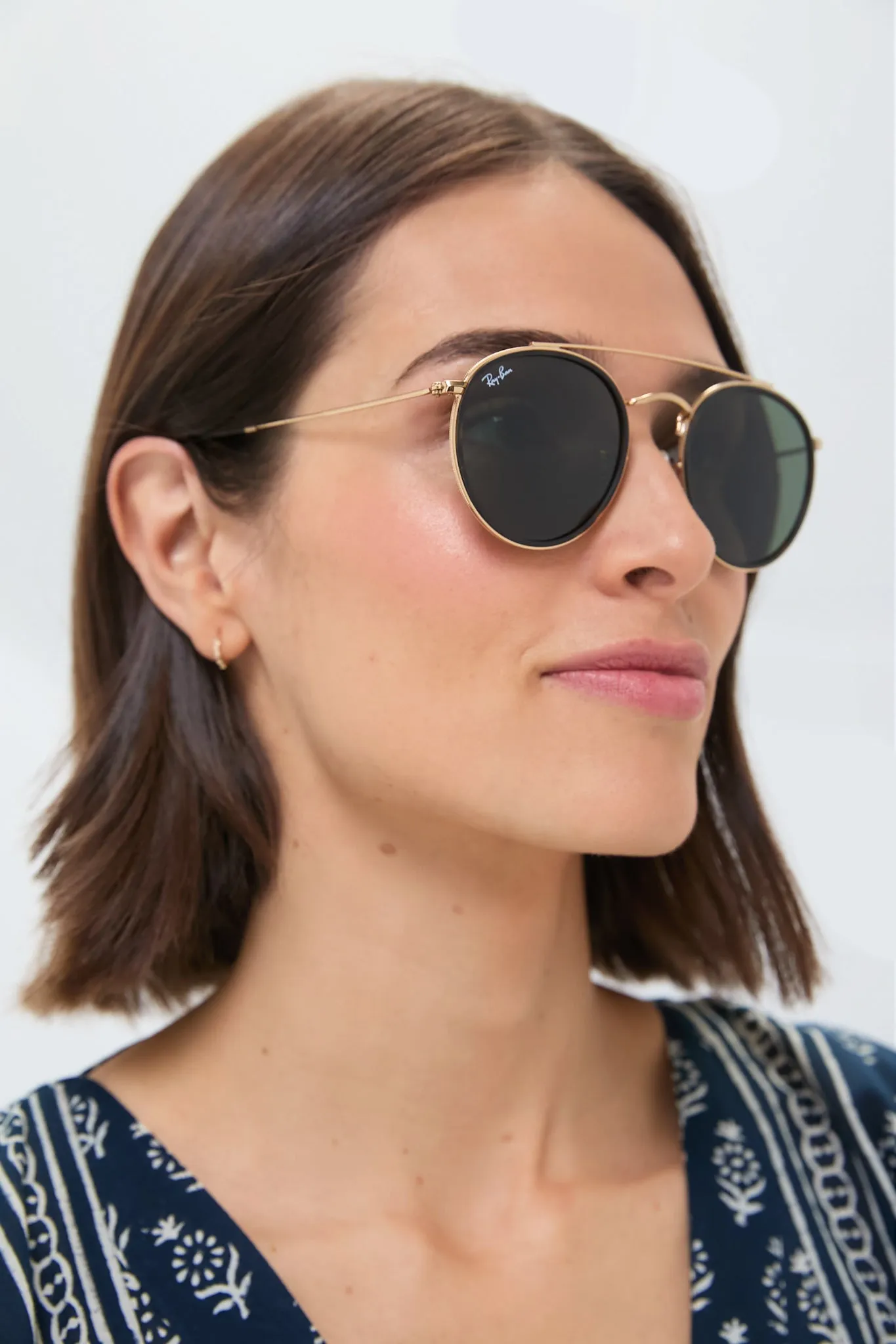 Gold Tortoise Arista Round Sunglasses