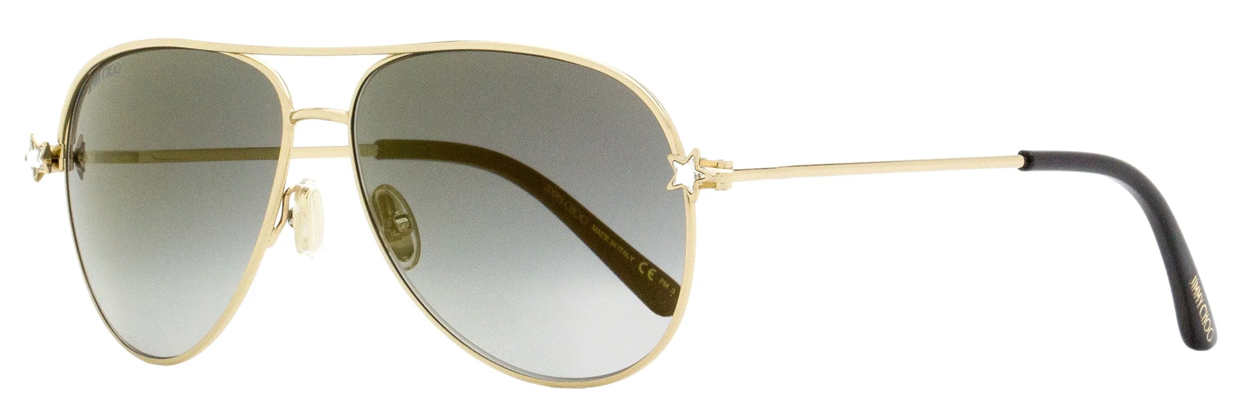 Jimmy Choo Women's Aviator Sunglasses Sansa/S J5GFQ Gold/Black 58mm