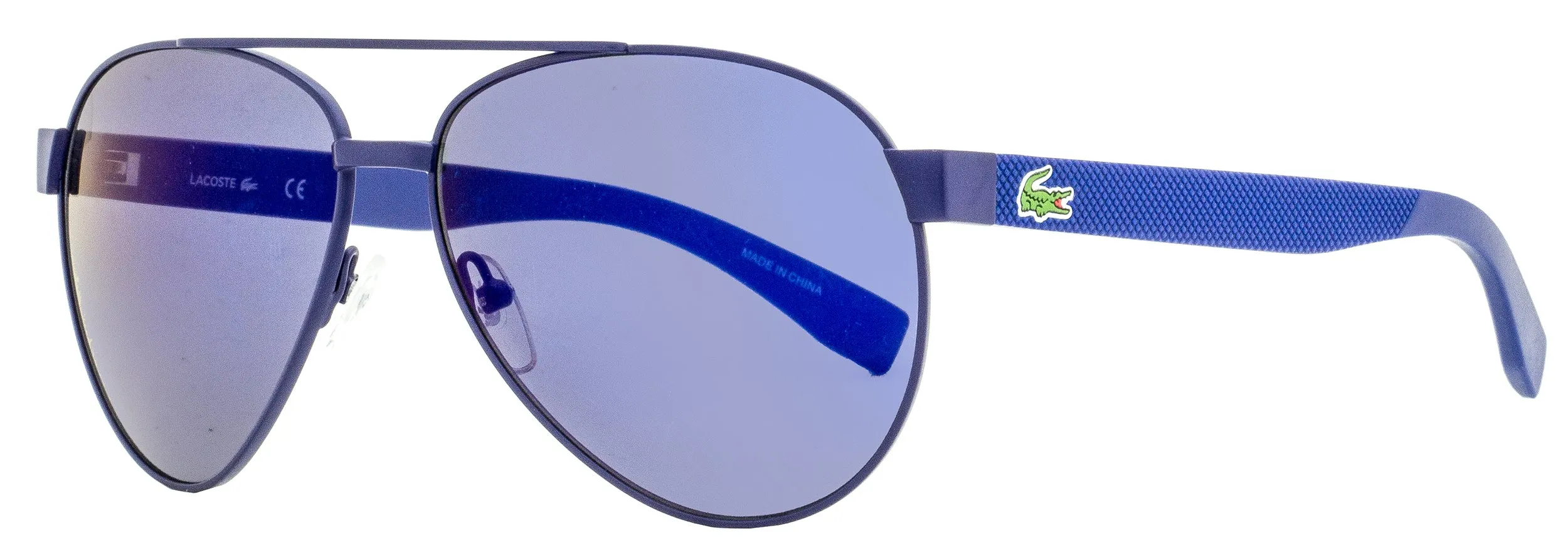 Lacoste Unisex Aviator Sunglasses L185S 424 Matte Navy 60mm