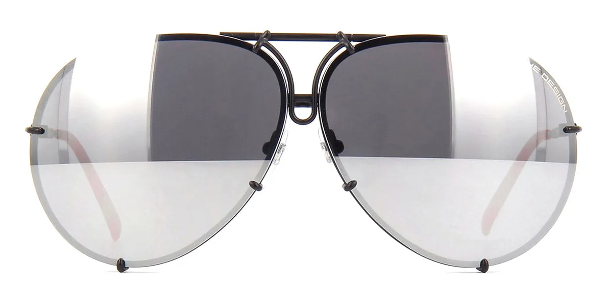 Porsche Design 8478 R VisionDrive Black Frame - Green Polar XTR   Silver Lenses