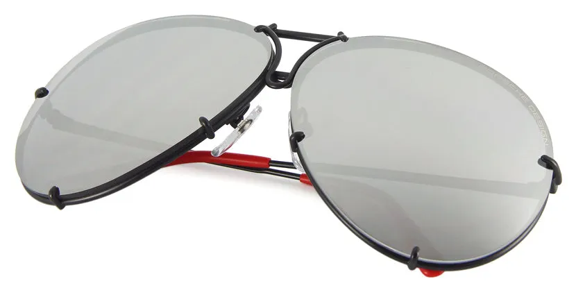 Porsche Design 8478 R VisionDrive Black Frame - Green Polar XTR   Silver Lenses
