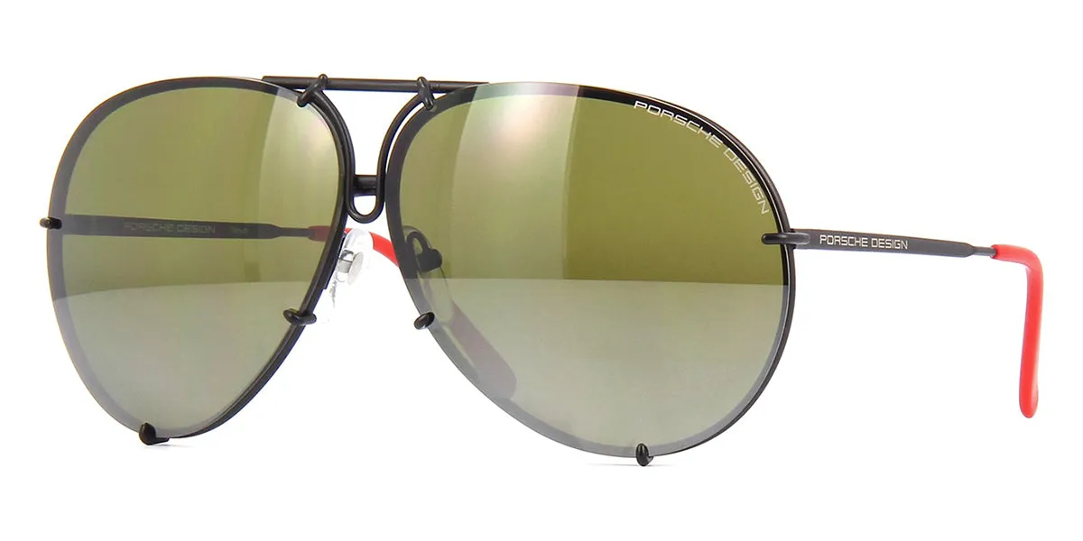 Porsche Design 8478 R VisionDrive Black Frame - Green Polar XTR   Silver Lenses