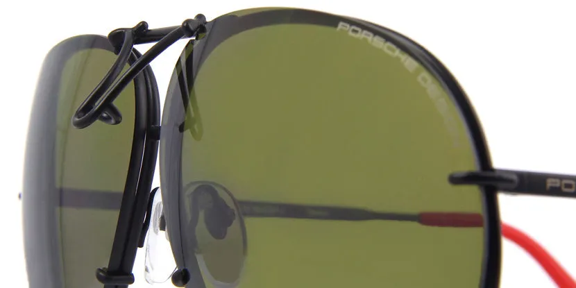 Porsche Design 8478 R VisionDrive Black Frame - Green Polar XTR   Silver Lenses