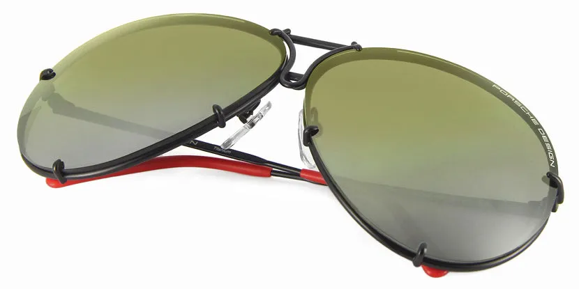 Porsche Design 8478 R VisionDrive Black Frame - Green Polar XTR   Silver Lenses