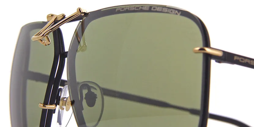 Porsche Design 8928 D Black & Gold Frame Interchangeable Grey Gradient Lenses