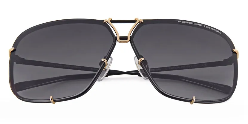 Porsche Design 8928 D Black & Gold Frame Interchangeable Grey Gradient Lenses