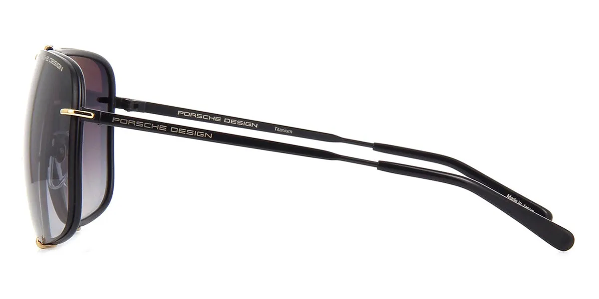 Porsche Design 8928 D Black & Gold Frame Interchangeable Grey Gradient Lenses