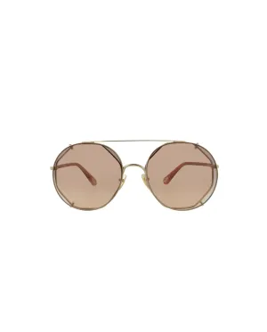 Round-Frame Metal Sunglasses