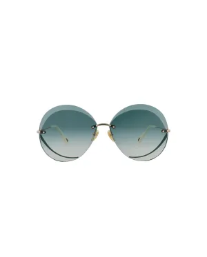 Round-Frame Metal Sunglasses