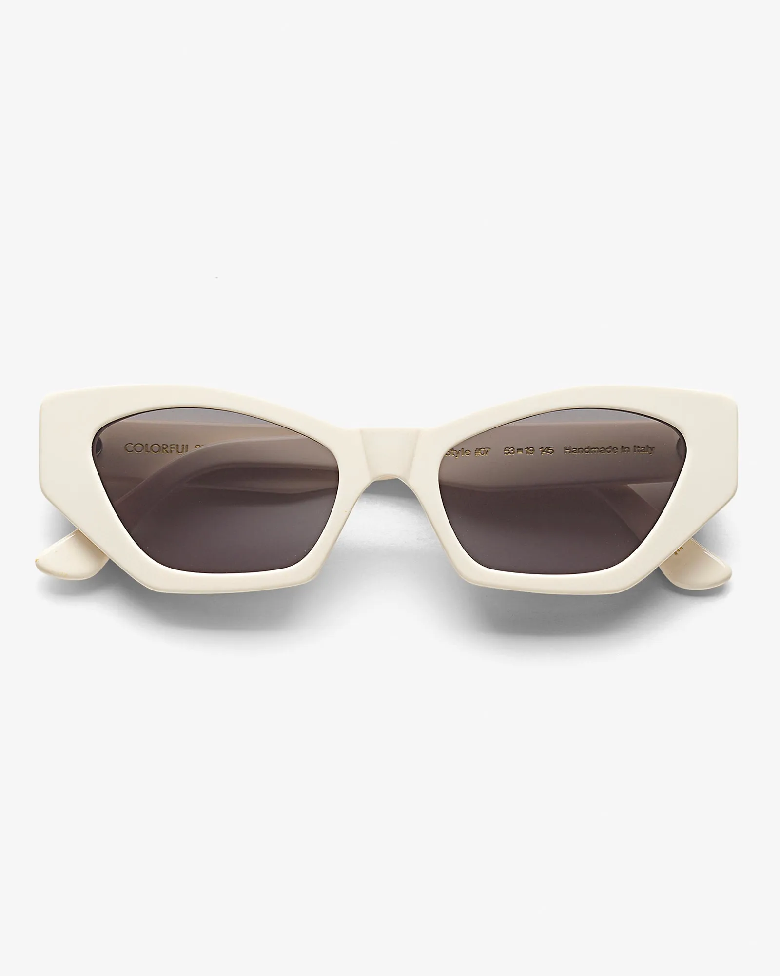 Sunglass 07 - Ivory White Solid - Black