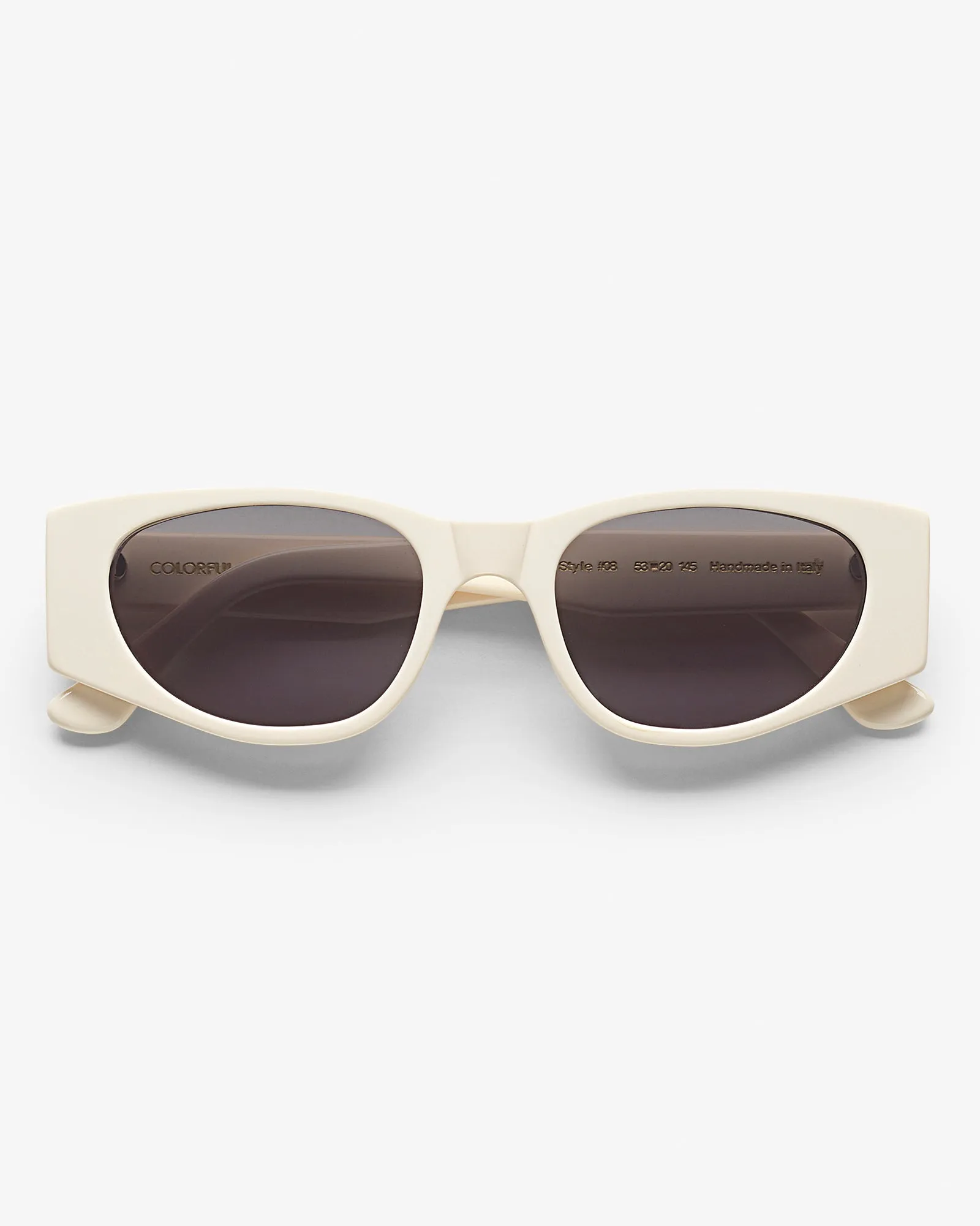 Sunglass 08 - Ivory White Solid - Black