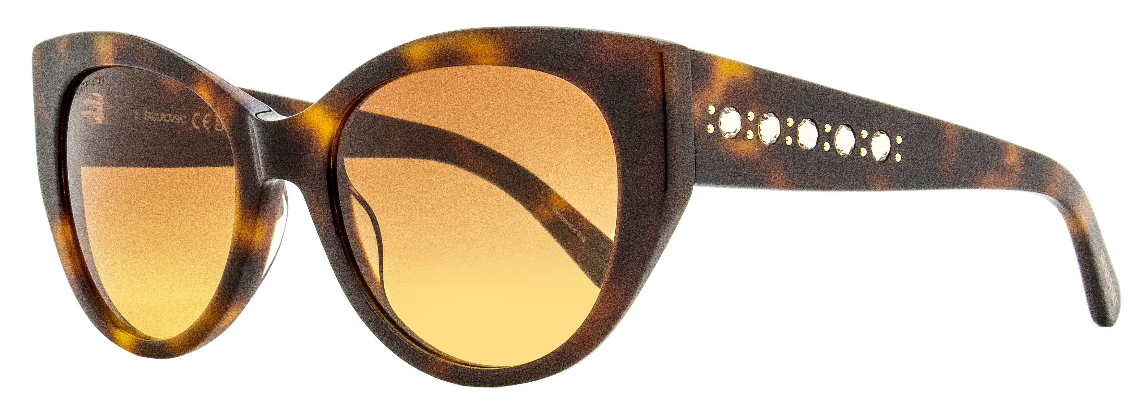 Swarovski Women's Cat Eye Sunglasses SK0372 52F Havana 53mm