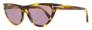 Tom Ford Women's Cat Eye Sunglasses TF990 Amber-02 55Y Honey Havana 56mm