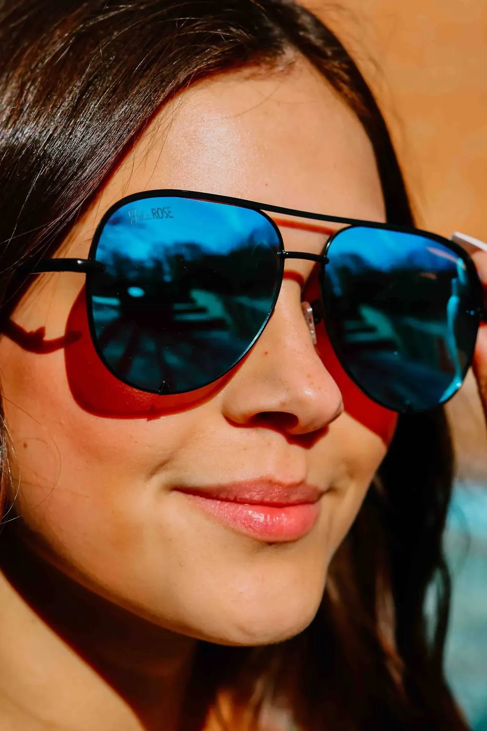 Unisex Alex High Quality Aviator Sunglasses In Black/blue