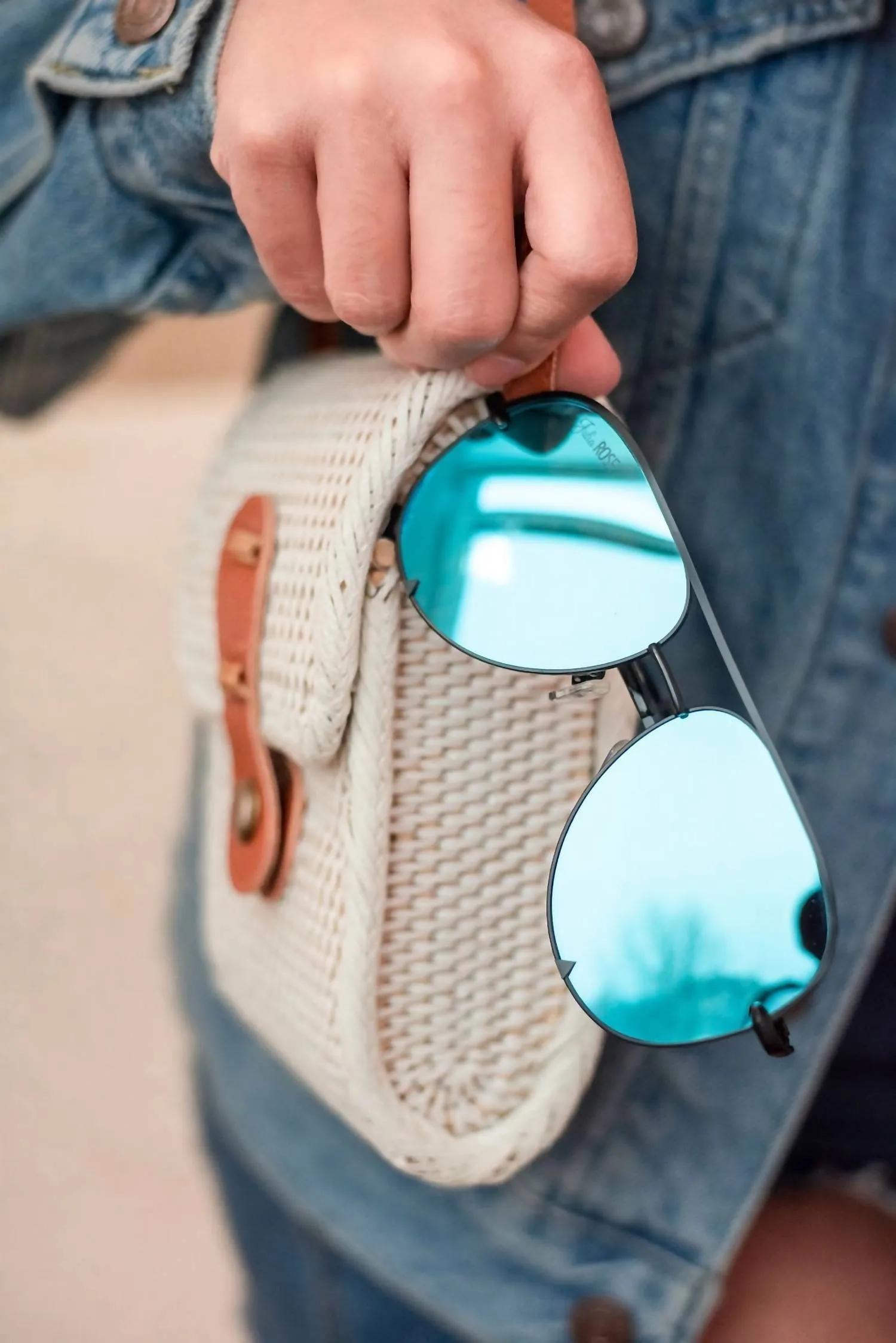 Unisex Alex High Quality Aviator Sunglasses In Black/blue
