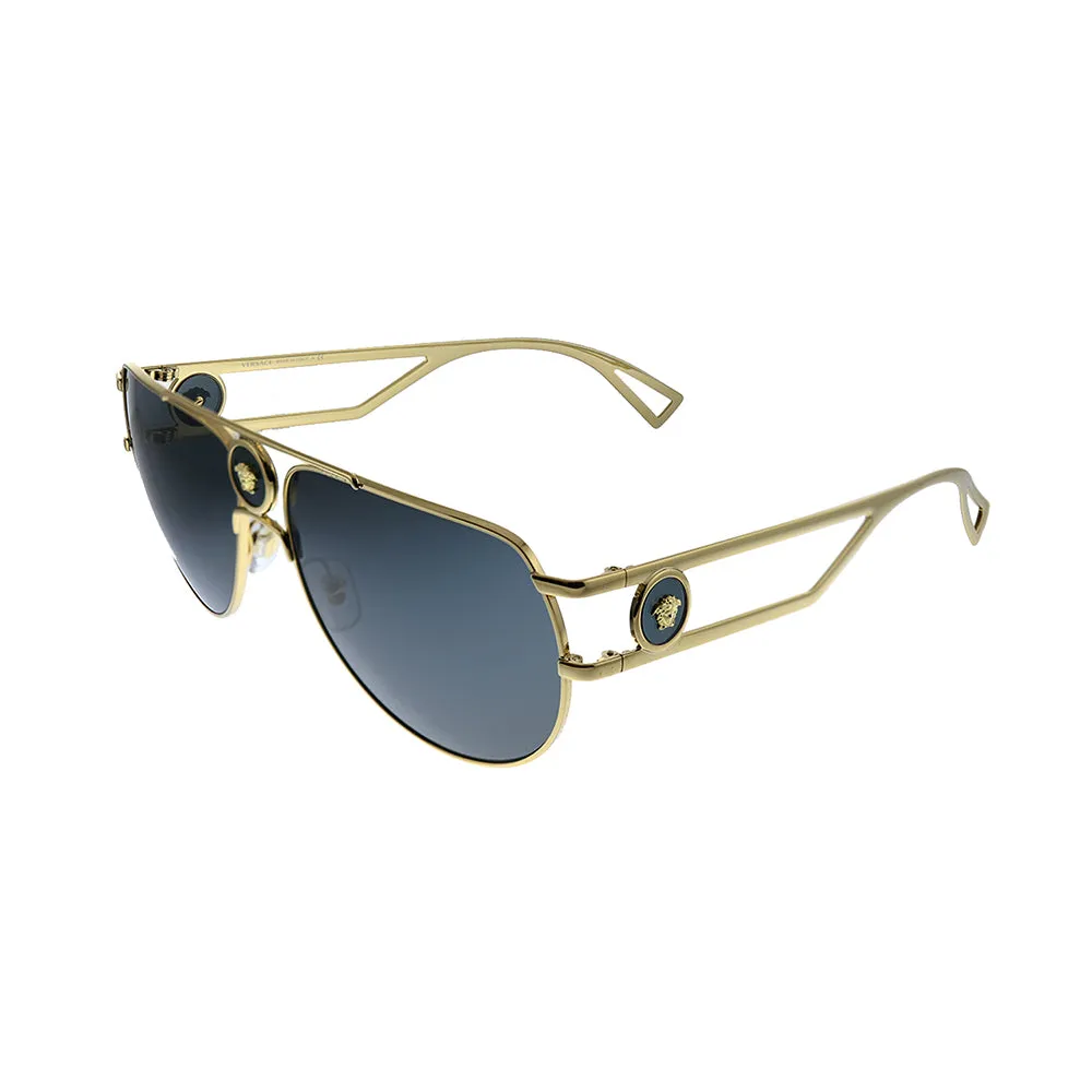 Versace  VE 2225 100287 Unisex Aviator Sunglasses